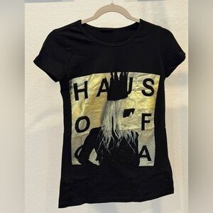 Lady Gaga Official Graphic Tee NWT Rhinestone Gold Camaleon Monster Ball Tour